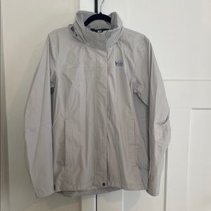 REI Rainier Rain Gray Hooded Jacket
